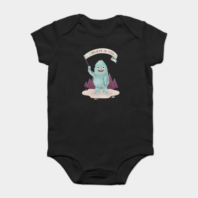 Christmas Yeti Believes In You Baby Bodysuit by dumbshirts